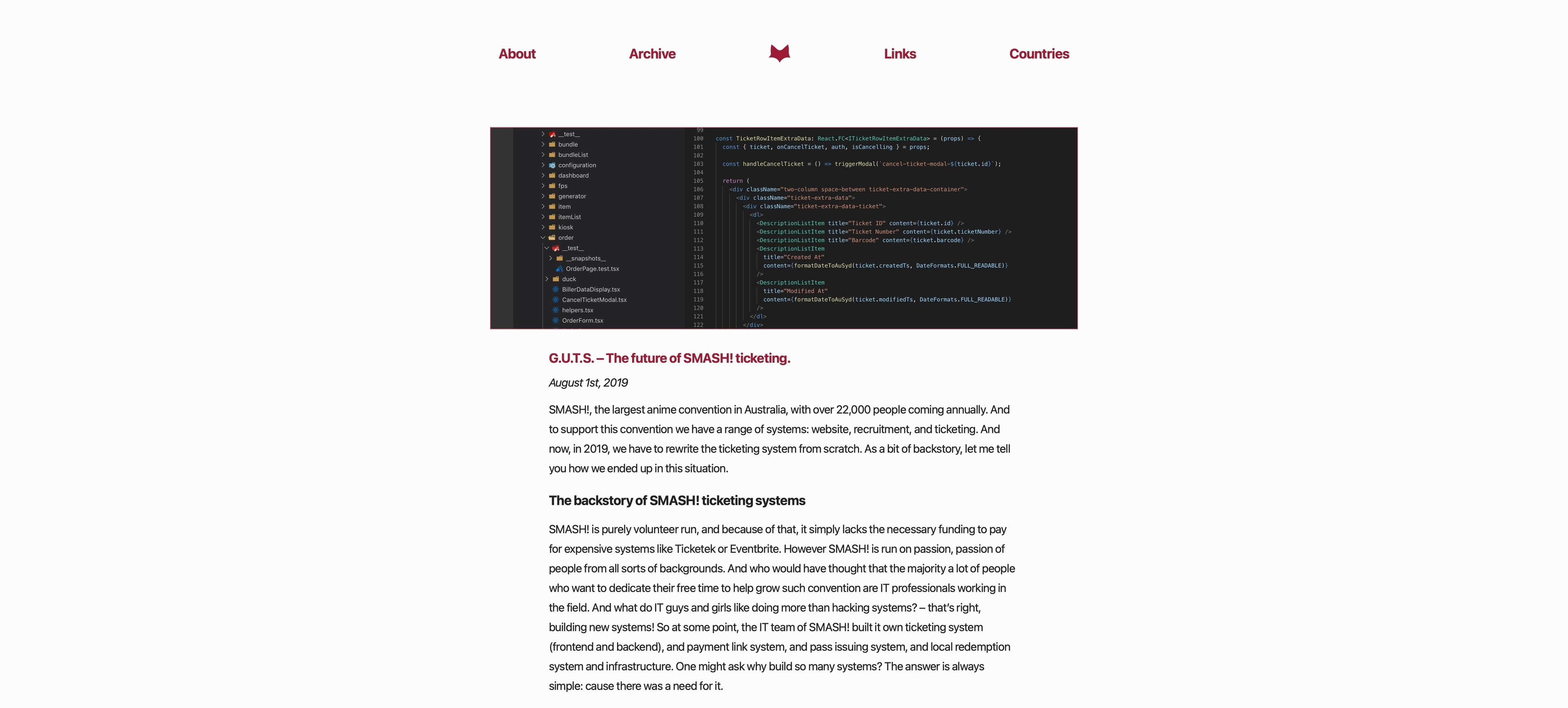 screenshot of the new blog theme