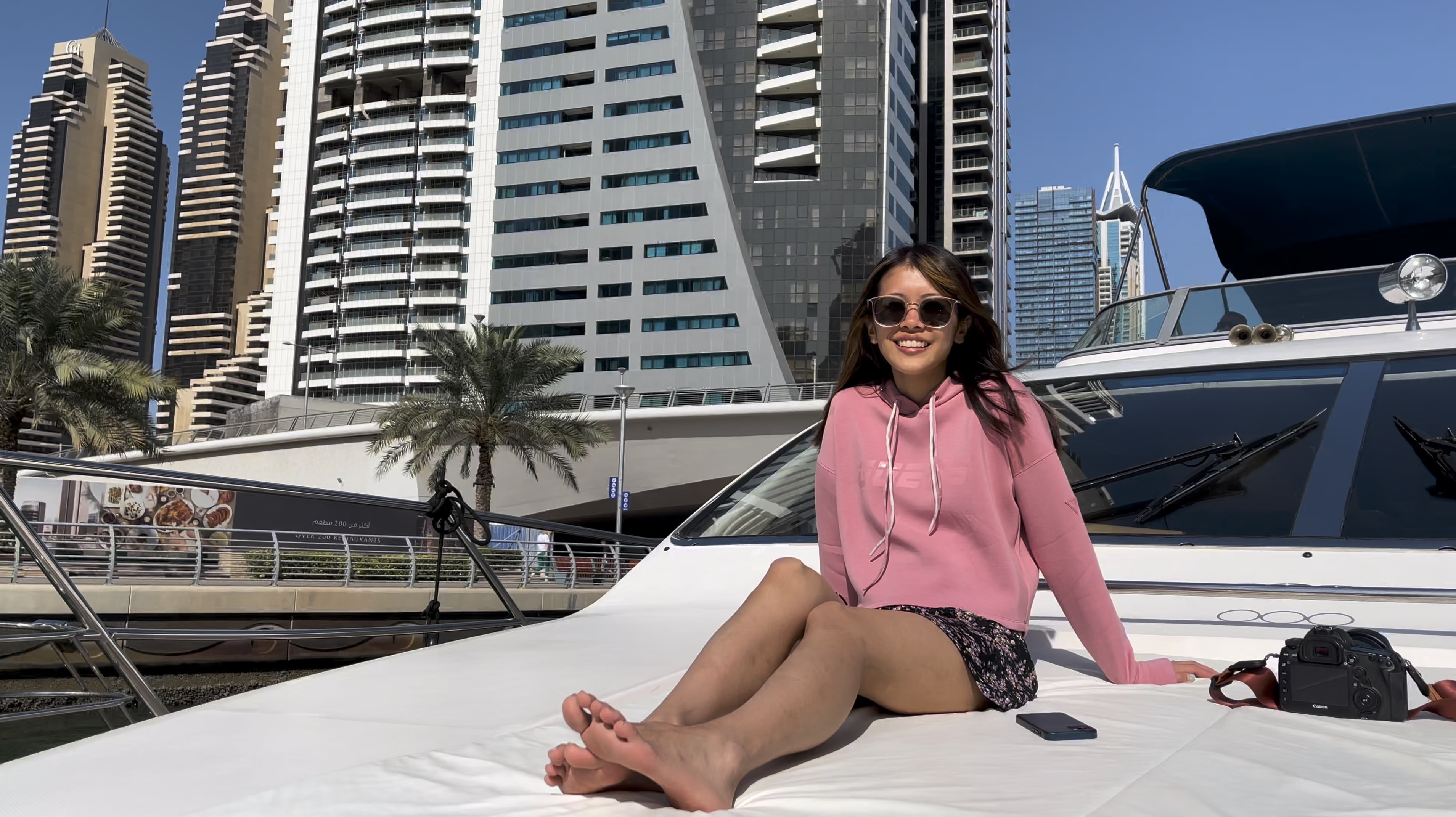 Koto sitting on a yacht